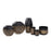 Howard Elliott Golden Thread Cylindrical Large Candle Holder, Black/Gold