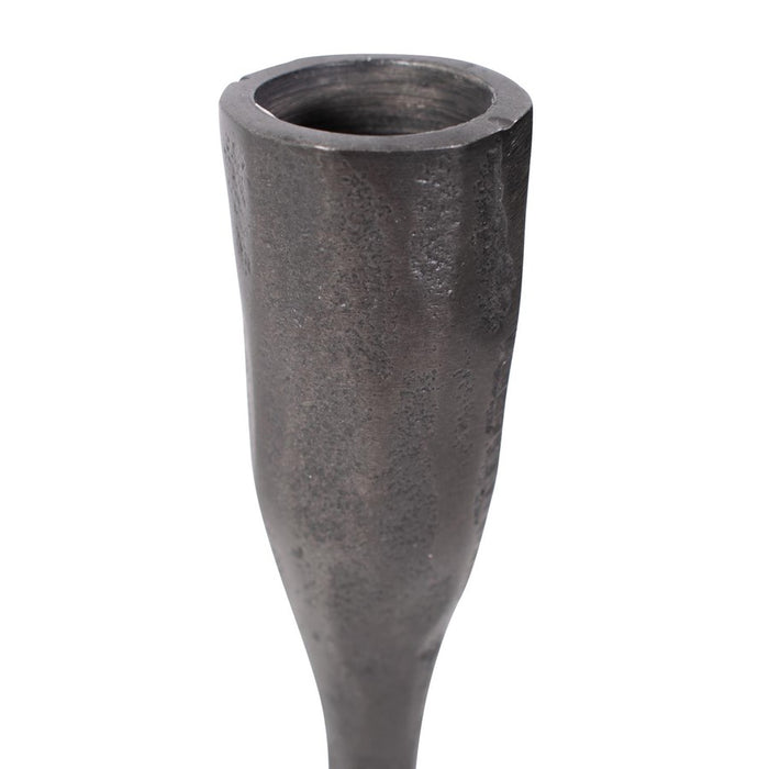 Howard Elliott Asher Sculpted Cast Aluminum Candlestick/Short, Ebony