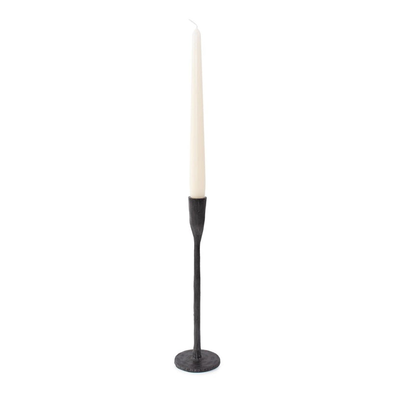 Howard Elliott Asher Sculpted Cast Aluminum Candlestick/Short, Ebony