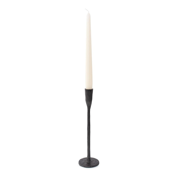 Howard Elliott Asher Sculpted Cast Aluminum Candlestick/Short, Ebony
