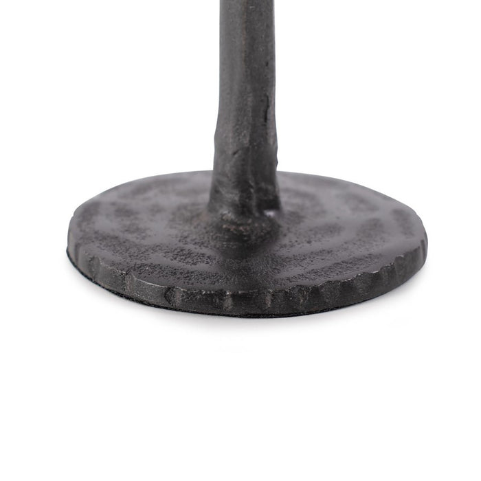 Howard Elliott Asher Sculpted Cast Aluminum Candlestick/Short, Ebony