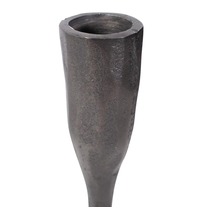 Howard Elliott Asher Sculpted Cast Aluminum Candlestick/Tall, Ebony
