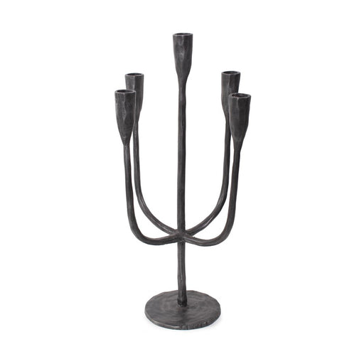 Howard Elliott Asher Cast Aluminum Five Arm Candle Holder, Ebony - 35371