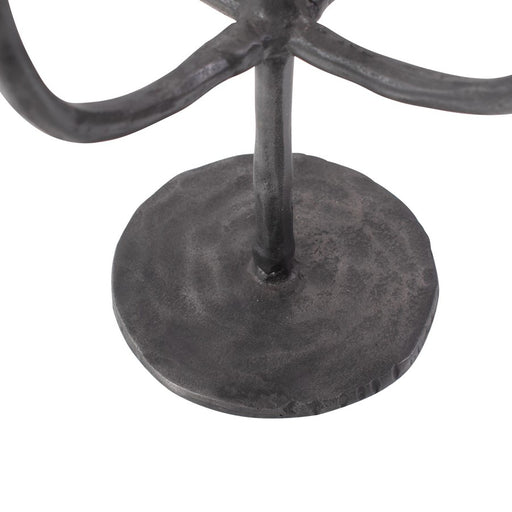 Howard Elliott Asher Cast Aluminum Five Arm Candle Holder, Ebony