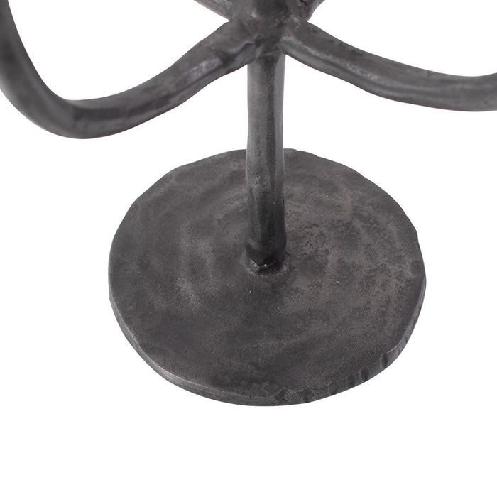 Howard Elliott Asher Cast Aluminum Five Arm Candle Holder, Ebony