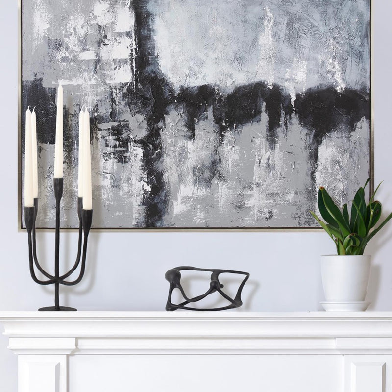 Howard Elliott Asher Cast Aluminum Five Arm Candle Holder, Ebony