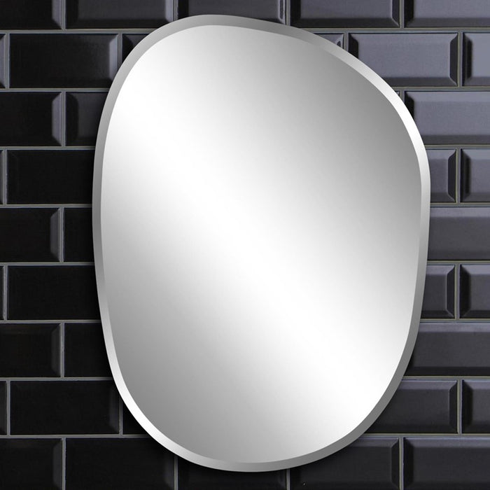 Howard Elliott Frameless Asymmetrical Mirror, Silver