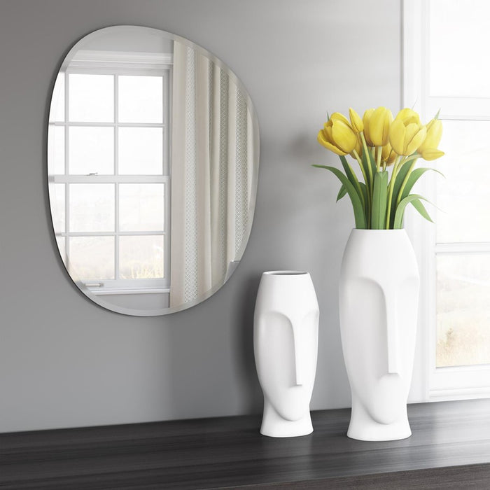 Howard Elliott Frameless Asymmetrical Mirror, Silver