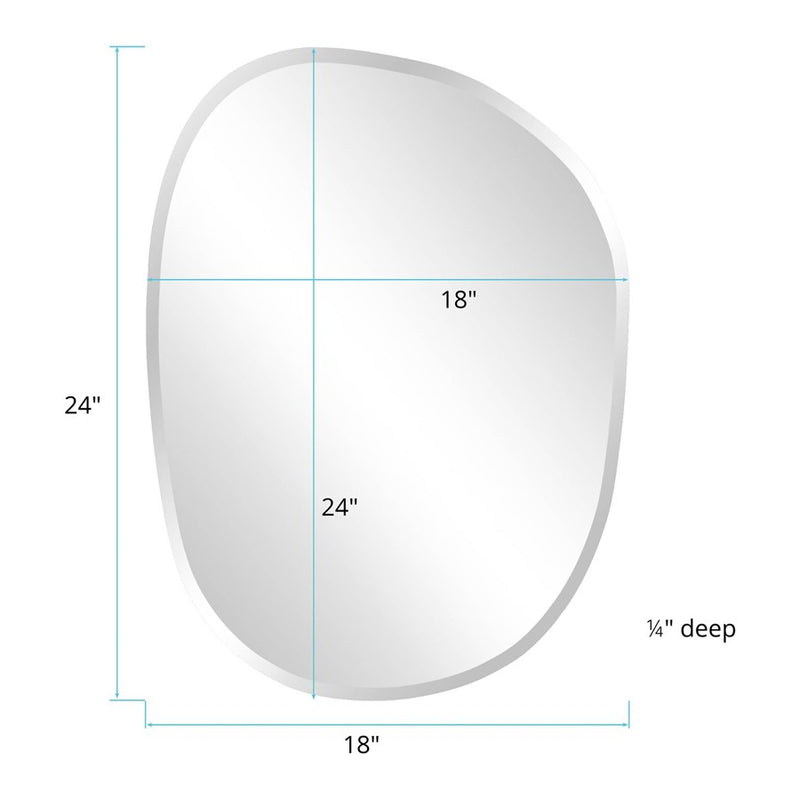 Howard Elliott Frameless Asymmetrical Mirror, Silver