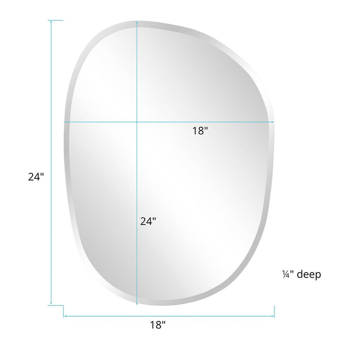 Howard Elliott Frameless Asymmetrical Mirror, Silver