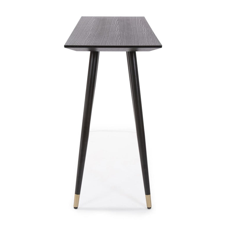 Howard Elliott Soho Wood Console Table, Dark Ash/Brass