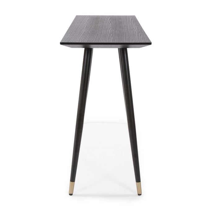 Howard Elliott Soho Wood Console Table, Dark Ash/Brass