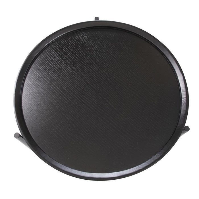 Howard Elliott Soho Round Coffee Table, Dark Ash/Brass