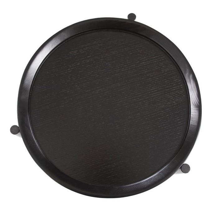 Howard Elliott Soho Round Side Table, Dark Ash/Brass