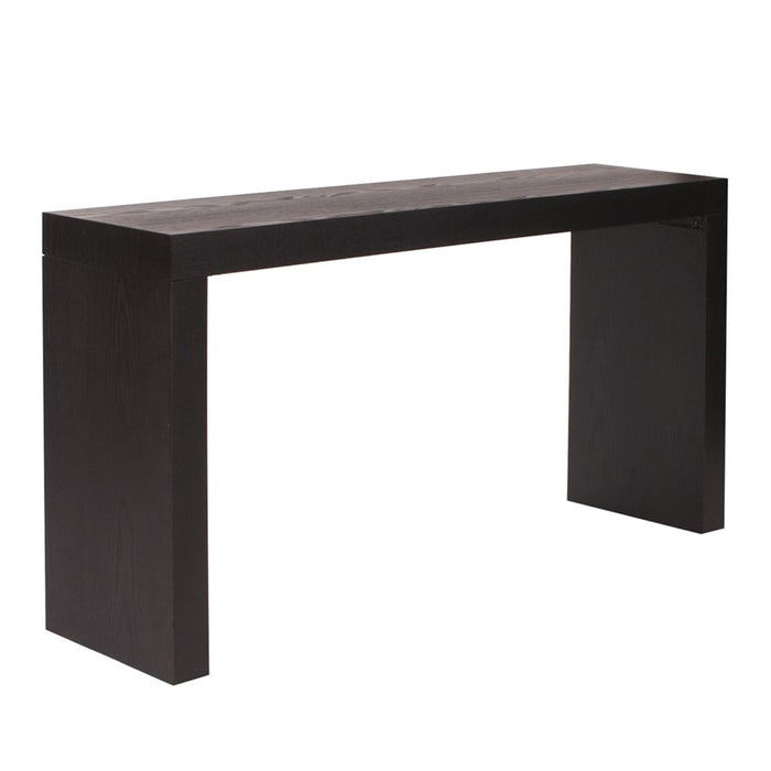 Howard Elliott Black Wood Grain Veneer Console Table, Black