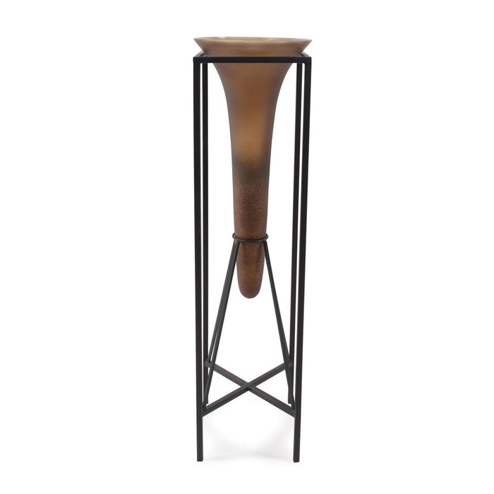 Howard Elliott Bronze Euler 36" Drop Vase/Black Iron/XL, Brown/Black - 41090