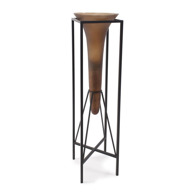 Howard Elliott Bronze Euler 36" Drop Vase/Black Iron/XL, Brown/Black