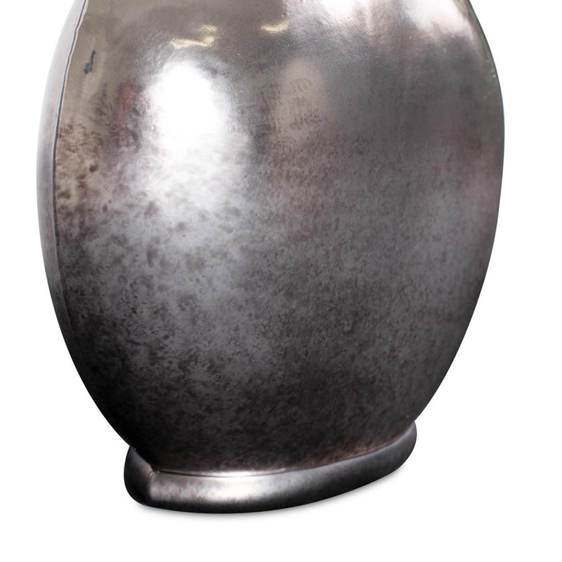 Howard Elliott Advik Polished Silver Vase/Short, Black