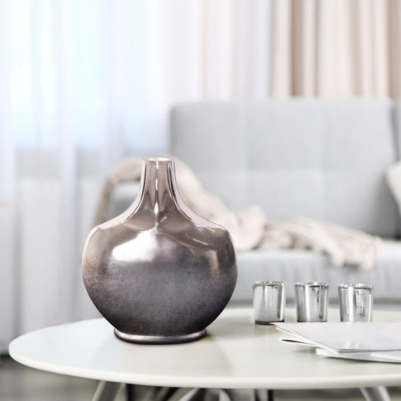 Howard Elliott Advik Polished Silver Vase/Short, Black
