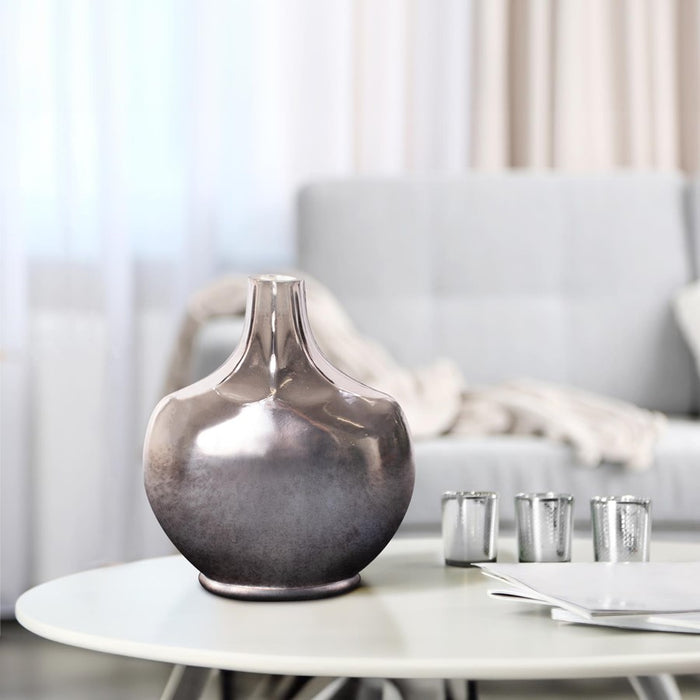 Howard Elliott Advik Polished Silver Vase/Short, Black