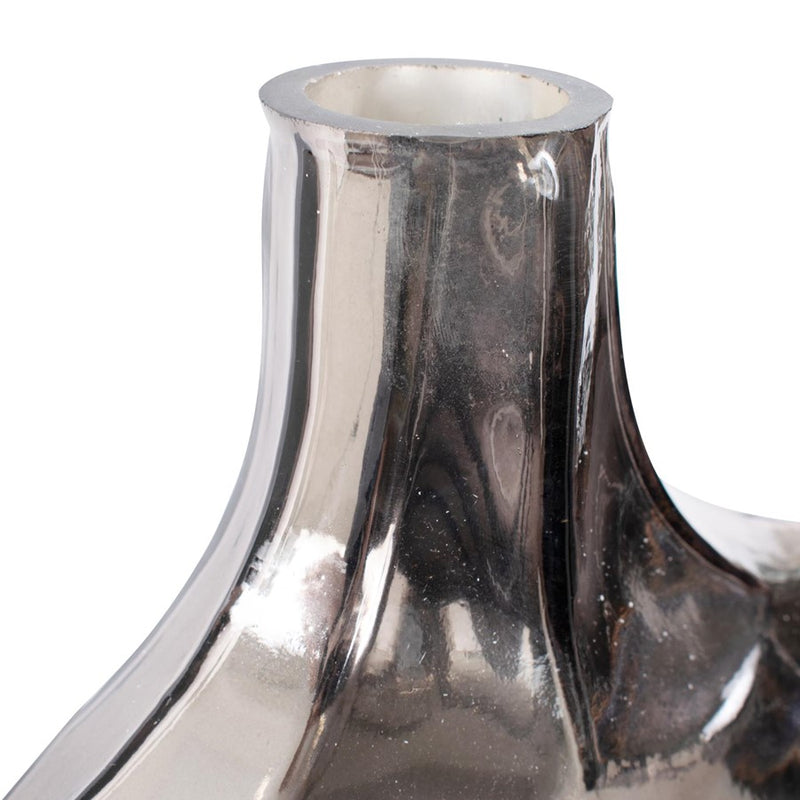 Howard Elliott Advik Polished Silver Vase/Short, Black