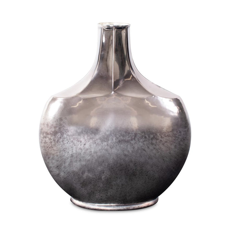 Howard Elliott Advik Polished Silver Vase/Tall, Black - 41092