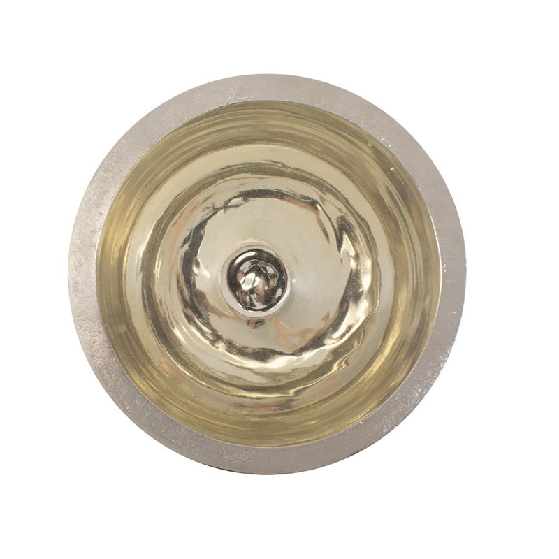 Howard Elliott Black Diamond Glass Chalise on Nickel Turned Metal/Medium