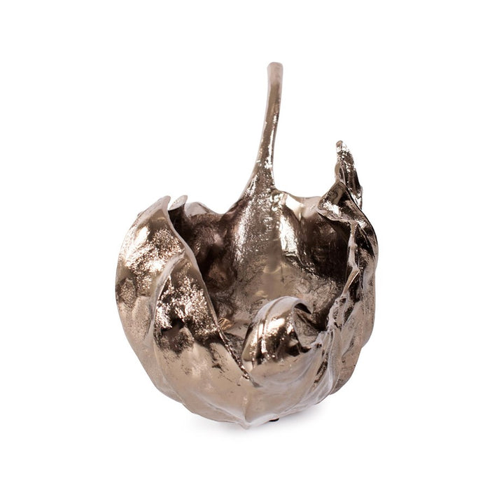 Howard Elliott Aspen Leaf Cast Aluminum Bowl, Brass