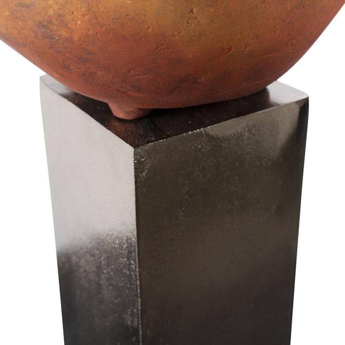 Howard Elliott Mr.Wilfred Terra Cotta Sculpture on Aluminum Pillar