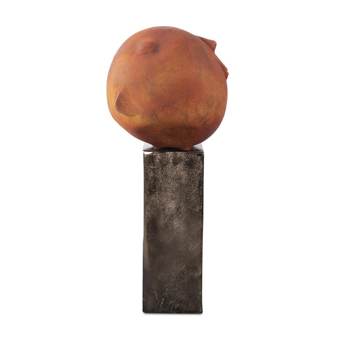 Howard Elliott Mr.Wilfred Terra Cotta Sculpture on Aluminum Pillar