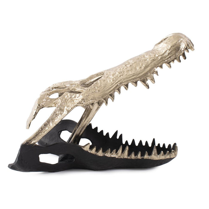 Howard Elliott Freddy Croc Sculpture/Small, Gold/Black