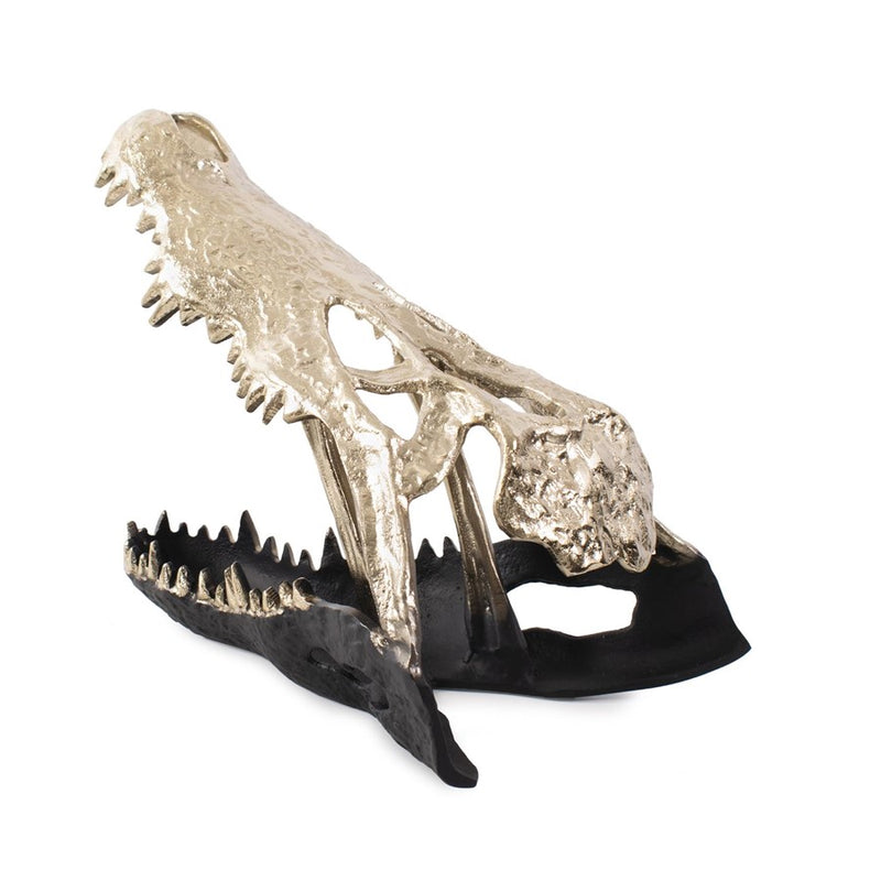 Howard Elliott Freddy Croc Sculpture/Small, Gold/Black