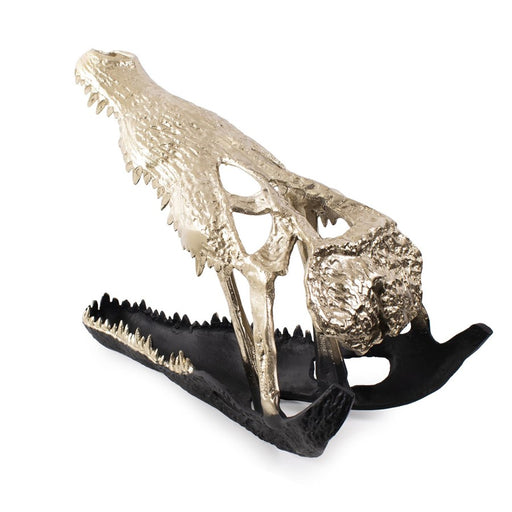 Howard Elliott Freddy Croc Sculpture/Large, Gold/Black