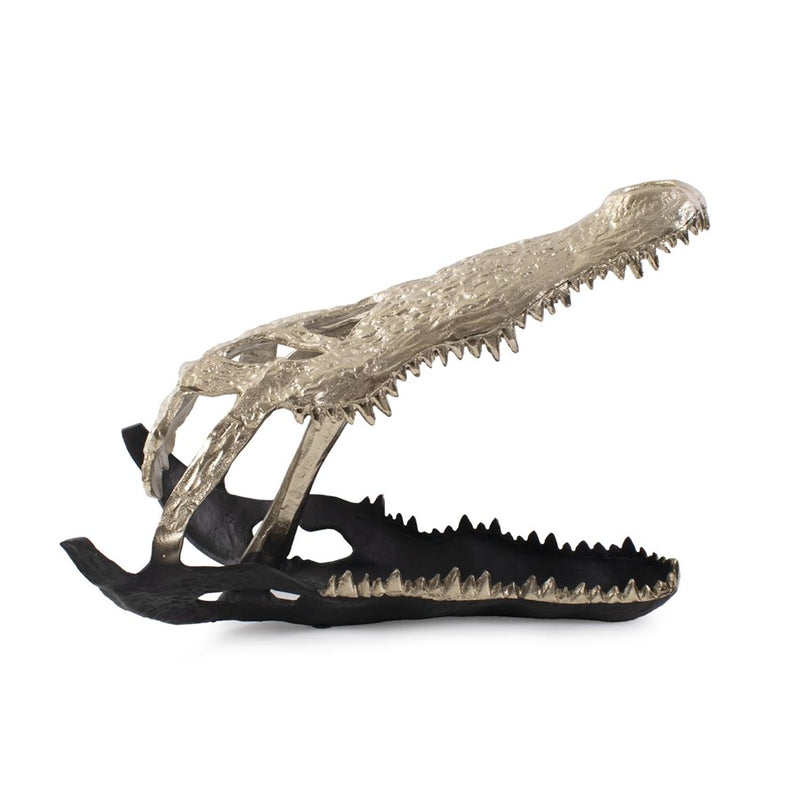Howard Elliott Freddy Croc Sculpture/Large, Gold/Black