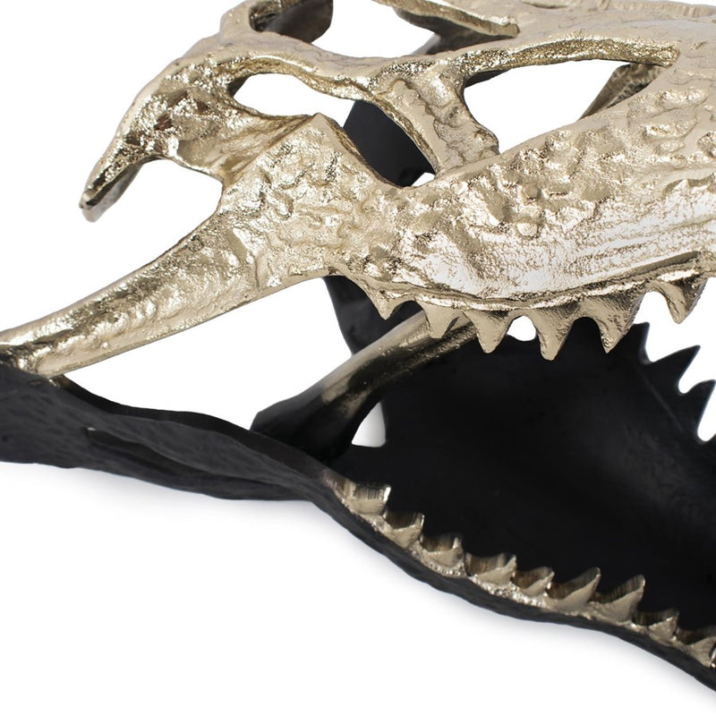 Howard Elliott Freddy Croc Sculpture/Large, Gold/Black