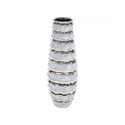 Howard Elliott Two-tone Spiral Ceramic Vase, Blue/Silver - 42045