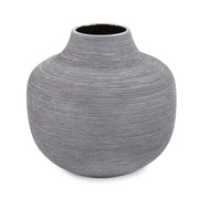 Howard Elliott Niemeyer Short Ceramic Vase, Gray/Silver - 42055