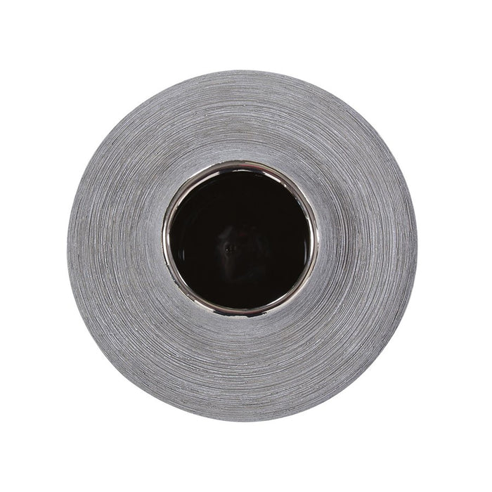 Howard Elliott Niemeyer Short Ceramic Vase, Gray/Silver