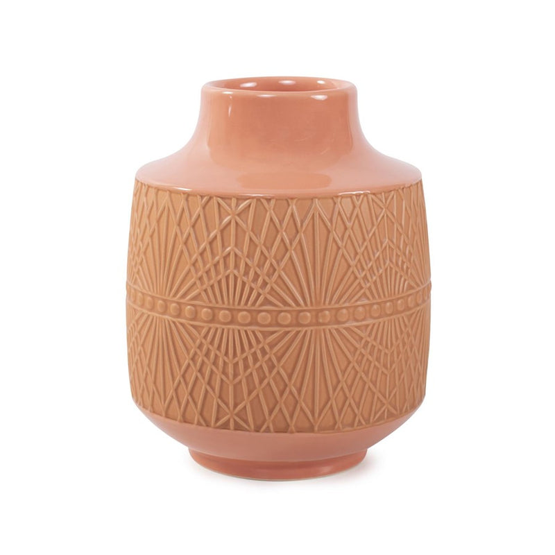 Howard Elliott Richland Embossed Peach Vase/Small, Peach - 42071