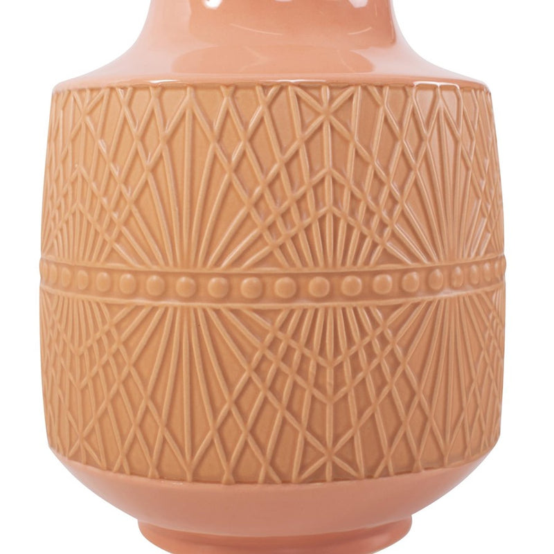 Howard Elliott Richland Embossed Peach Vase/Small, Peach