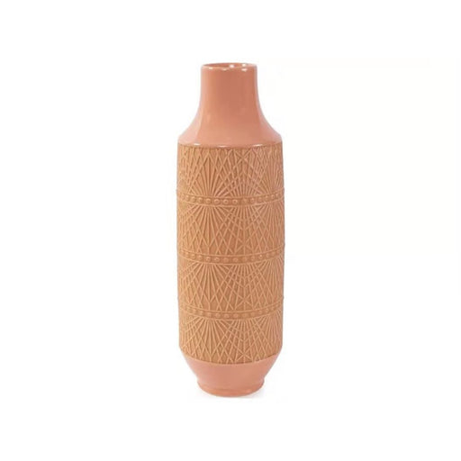 Howard Elliott Richland Embossed Peach Vase/Medium, Peach - 42072