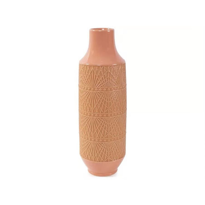 Howard Elliott Richland Embossed Peach Vase/Medium, Peach - 42072