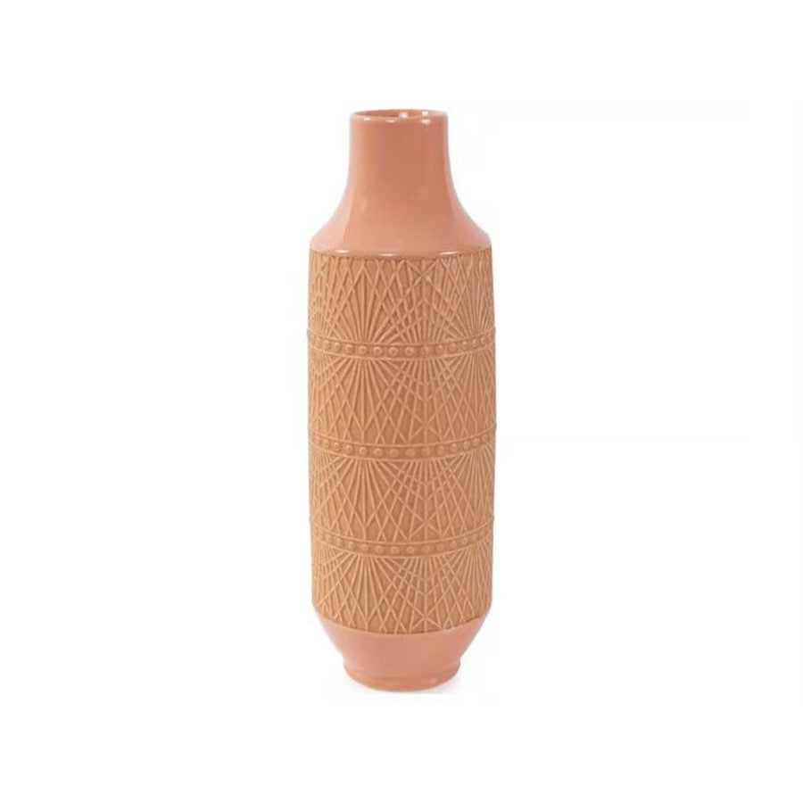 Howard Elliott Richland Embossed Peach Vase/Medium, Peach - 42072