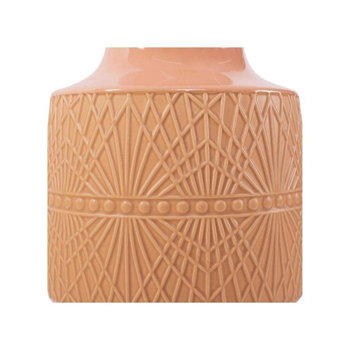 Howard Elliott Richland Embossed Peach Vase/Medium, Peach