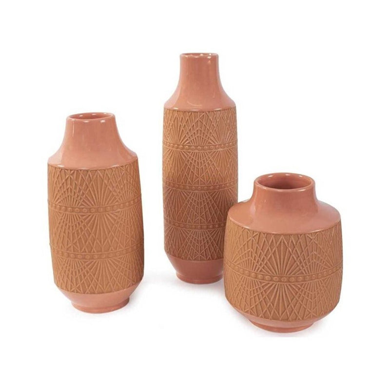 Howard Elliott Richland Embossed Peach Vase/Medium, Peach