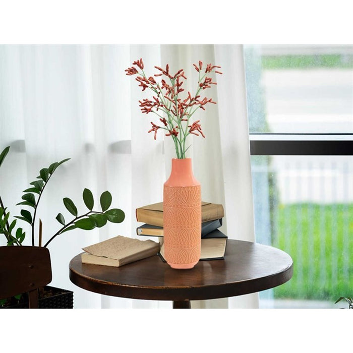 Howard Elliott Richland Embossed Peach Vase/Medium, Peach