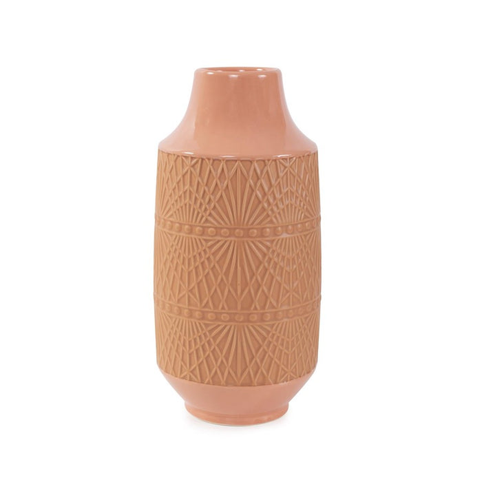 Howard Elliott Richland Embossed Peach Vase/Large, Peach - 42073