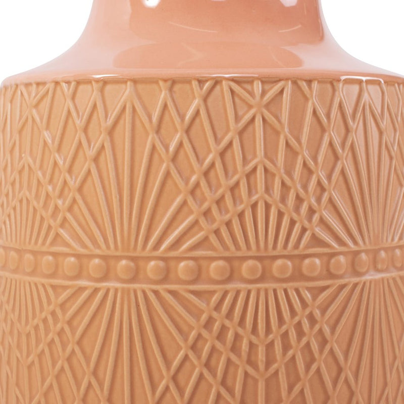 Howard Elliott Richland Embossed Peach Vase/Large, Peach