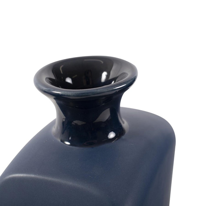 Howard Elliott Delft Blue 3 Piece Floral Vase, Navy