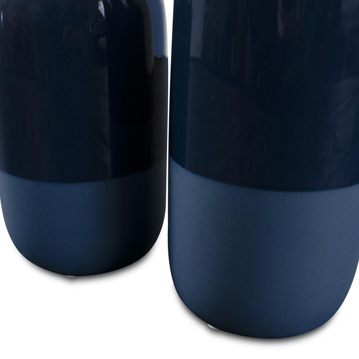Howard Elliott Delft Blue Vase Set of 2, Navy